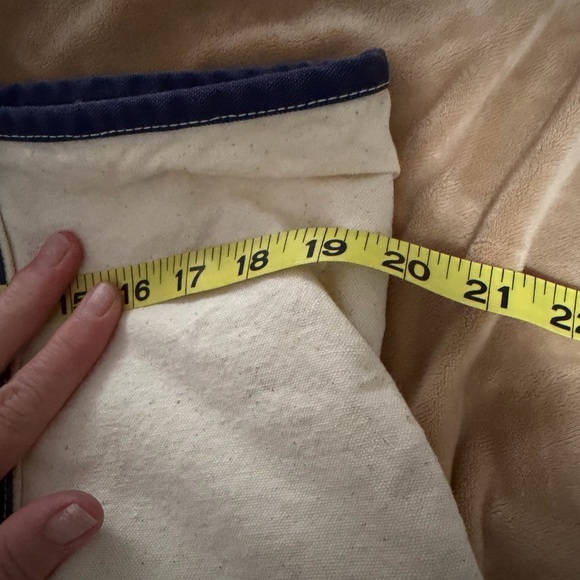 Retro Vintage Falling Leaf Lake Navy and Cream Tote Bag - Picture 7 of 8